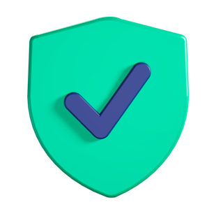 Ilustración de un escudo con una marca de verificación en su interior